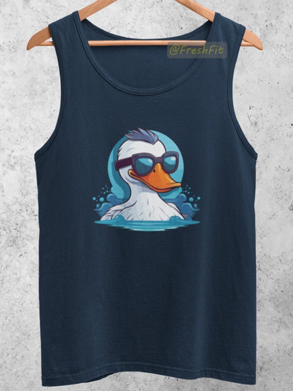 🆕Cool Duck Graphic Navy Tank Top